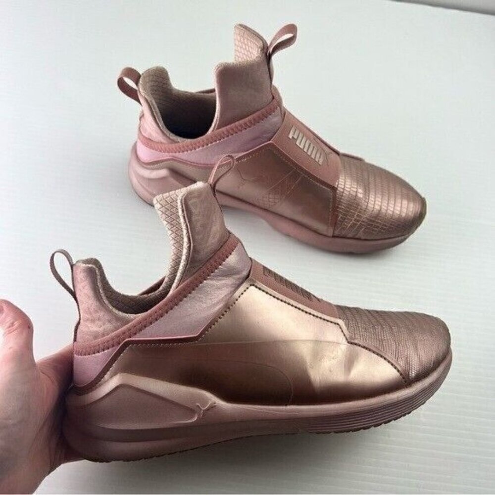 Puma Fierce Metallic Sneaker Trainer Rose Gold Women's Athletic Shoes 8.5 - Picture 7 of 10